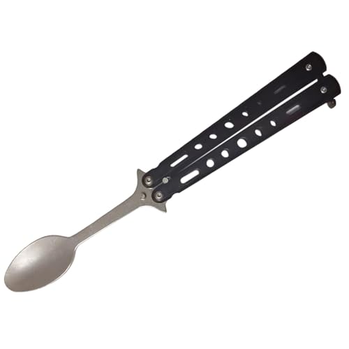 rockible Metal Butterfly Spoon with Foldable Design, for Outdoor Adventures, Spoon