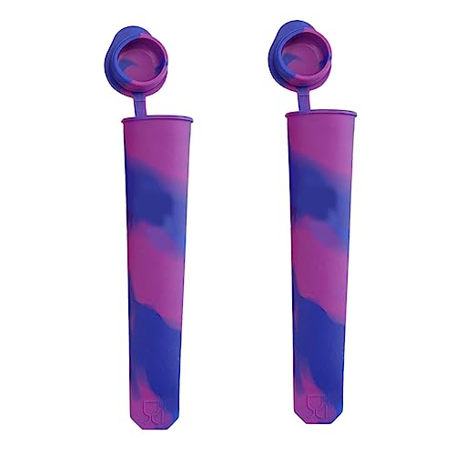 OKUMEYR 2Pcs Silicone Popsicle Molds with Lid Food Grade Ice Making Tools DIY Ice Pop Maker for Homemade Treats No Leakage Design