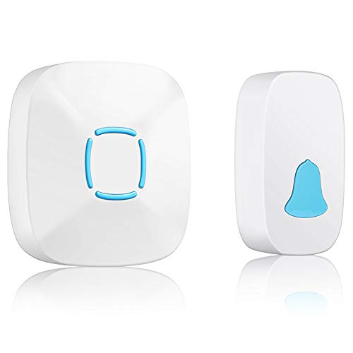 Finduat Wireless Doorbell Operating 900 feet Range with Over 36 Chimes & Adjustable Volume, No Radiation Cordless Music Door Set for Home Villa Apartment Elder-care (White,Waterproof)