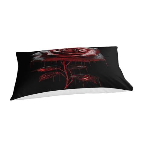 Parure de lit plantes microfibres 3D rouge housse de couette