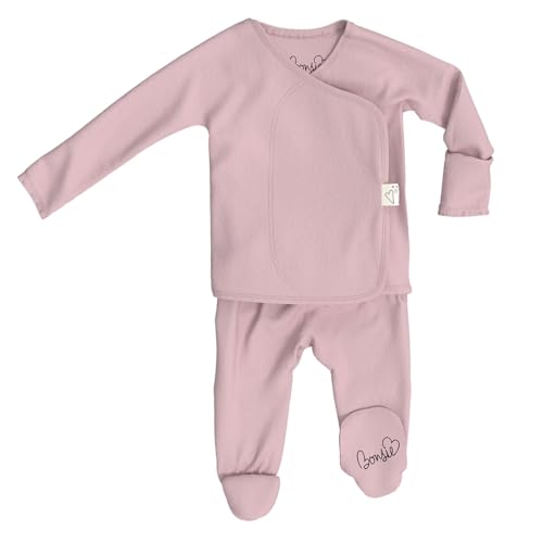 Image of Bonsie Skin to Skin Babywear Footed Bodysuit - Pink Baby One Piece - Peony