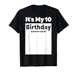 Cartel con texto «Es mi décimo cumpleaños», mi camisa, 10 años para niños y niñas Camiseta