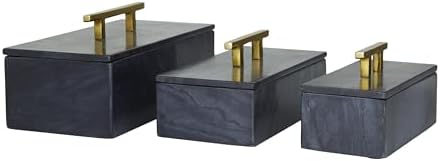 Amazon.com: Deco 79 Leather Handmade Decorative Box Storage Decorative ...