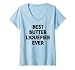 Mujer El mejor licuador de mantequilla Camiseta Cuello V