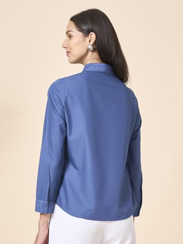 Image of Style Quotient Women Black Cotton Blend Formal Long Sleeve Shirt