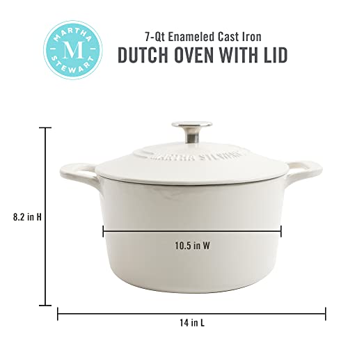 MARTHA-STEWART-Gatwick-7-QT-Enamel-Cast-Iron-Dutch-Oven-Linen-wSilver-Knob