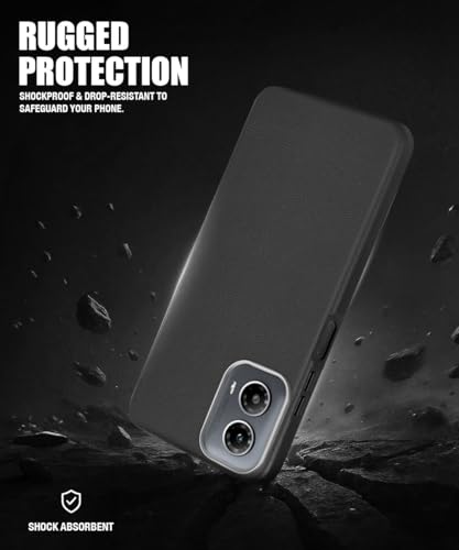 Image of WOW IMAGINE Back Cover for Motorola Moto G34 5G | Moto G45 5G | Ultra Slim Flexible Non-Slip Grip | Inner Fabric | Metal Camera Ring & Lightweight Soft Silicone Mobile Case - Black