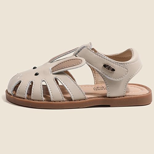 Image of WUIWUIYU Toddlers Little Girls T-Strap Hook&Loop Dress Strawberry Summer Shoes Closed Toe Carrot Sandals