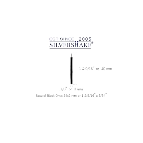 Silvershake Long Stone Inlay White Gold Plated or Yellow Gold Plated 925 Sterling Silver Linear Threader Earrings Jewelry for Women3