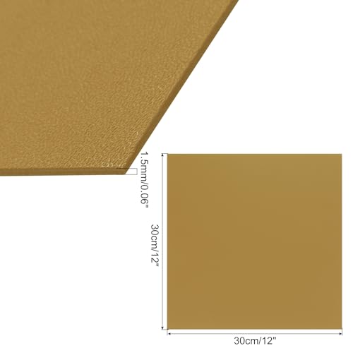 Image of ABS Plastic Sheet 12 x 12 Inch,Flexible Plastic Sheets 1 /16 Inch Thick Thermoplastic Sheet with Leather Texture Yellowish Brown for DIY Crafts 1Pcs