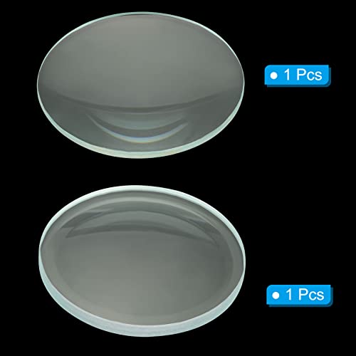 Image of PATIKIL 0.8 inch 1 inch (200mm 300mm) Focal Length Double Convex and Concave Lens Set, Glass Optically Polished Round Edges Lens for Physics Experiment Classroom, Clear