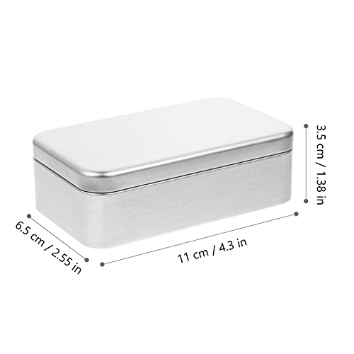 Image of YARNOW Tinplate Box 4 Pack 4.33 X 2.95 X 0.98 Inch Rectangular Metal Hinged Tins with Lid Empty Tinplate Box for Candy Party Favors Jewelry Usb Drives Crafts Storage