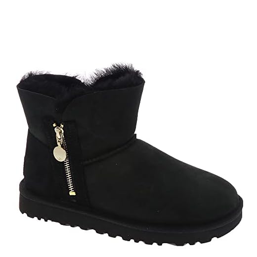 UGG Women's Bailey Zip Mini Classic Boot, Black, 7