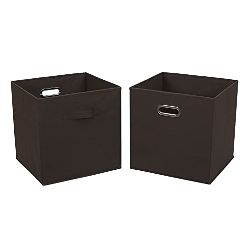 Household Essentials, Chocolate Brown 2 Pack Open Storage Bins With Dual Handles, 13 X 12 X 13 #TOP4