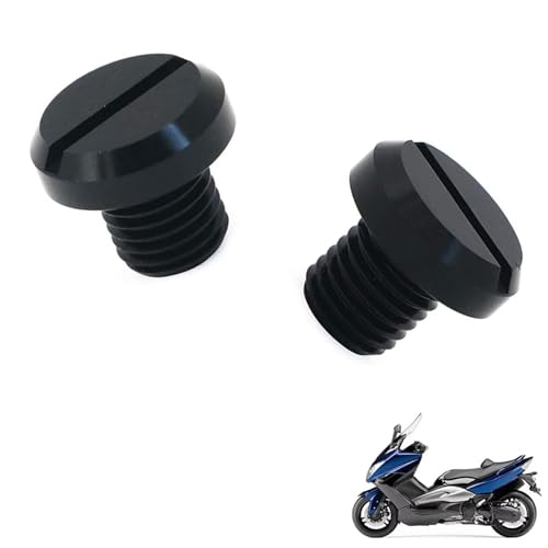 generisch 2PCS motorrad spiegel stopfen kompatibel mit Yamaha TMAX,Motorcycle rearview mirror blind plug tuning zubehör(black)