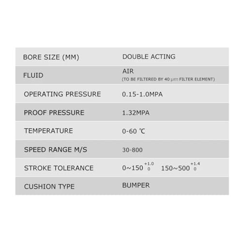 Mini vérin pneumatique double action MA32 piston acier inoxydable course 100mm - 7