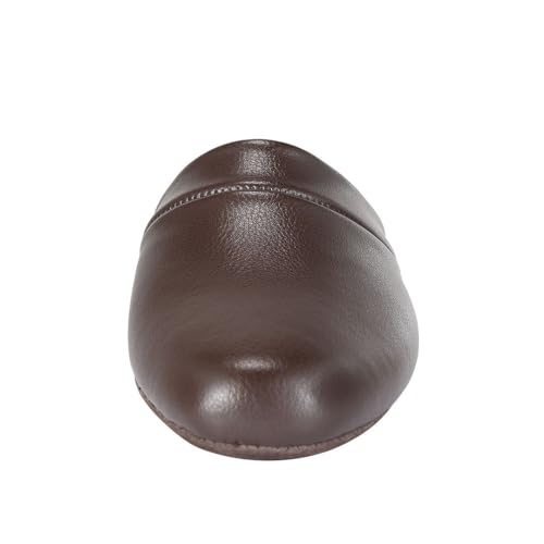PAMIR Men's Genuine Leather Scuff Slippers, Brown, US 12 M by PAMIR - Used condition - Image 9
