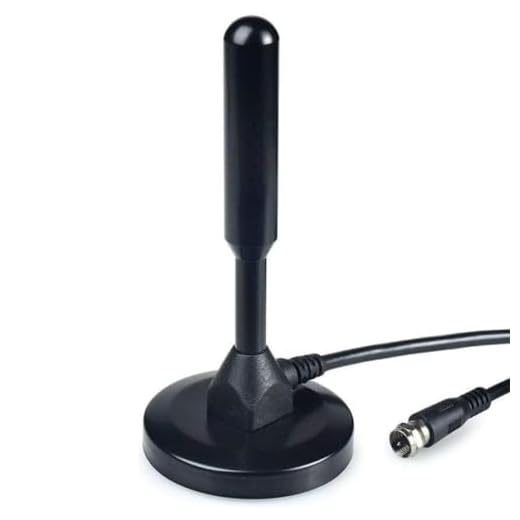 Antena Digital Amplificada HDTV/UHF/VHF Interna e Externa 5 Metros Base Imã prova d'água