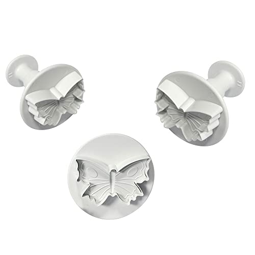 Kit 3 TAGLIAPASTA ad espulsione a forma di FARFALLA farfallina - formine stampi Taglia Biscotti per Creare Fantastici Dolci e decori Torte - Ideale per Decorazioni in Pasta di Zucchero