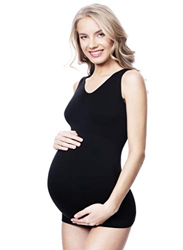 MOTHERS ESSENTIALS Maternity Seamless Support Tank- (Medium, Black)