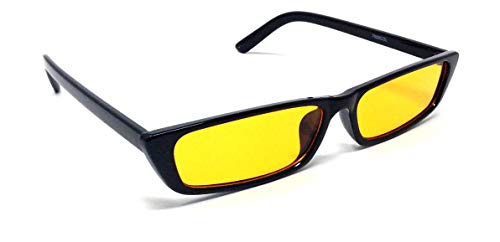 Slim Rectangular Minimal Classic Mod Sunglasses