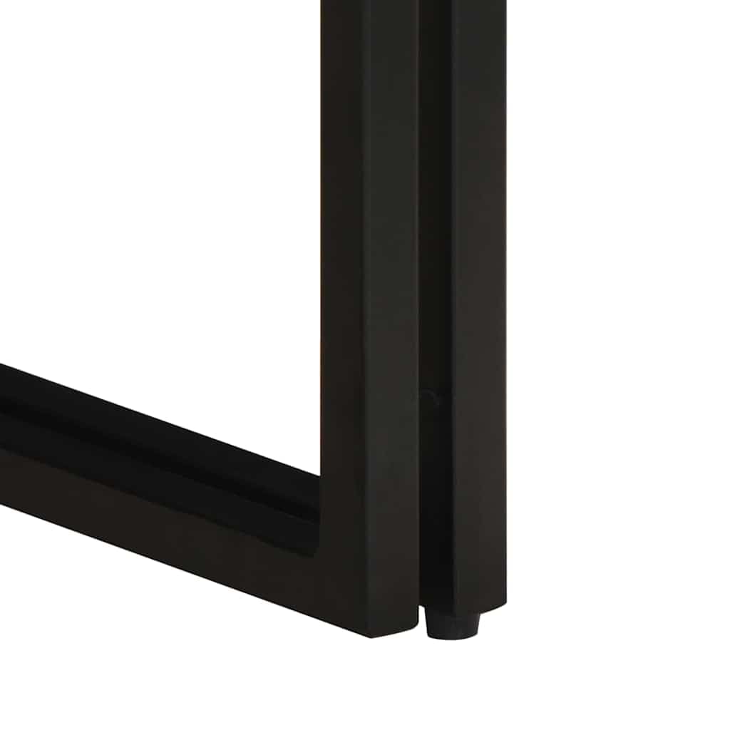 Couchtisch 40 x 40 x 38 cm, Kleiner Couchtisch mit Ablagefach, Beistelltisch Wohnzimmer braun – Moderner Stahlrahmen, praktisches Staufach für Zeitschriften und Fernbedienungen