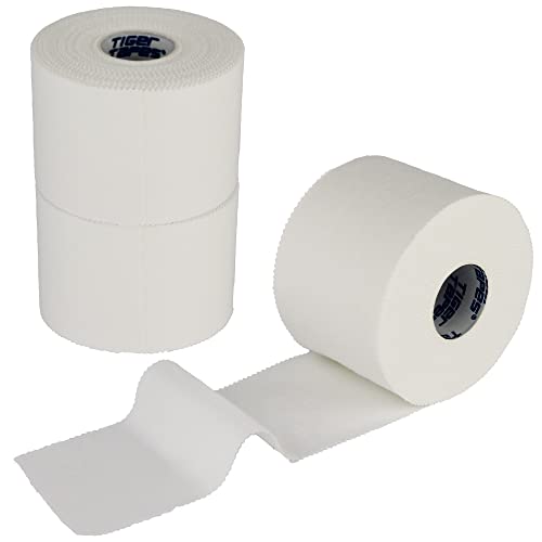 TIGERTAPES - Pack of 3 Zinc Oxide Tape (5cm x 13.7m)- Extra Long - Easy Tear, Strong Rigid Non-Stretch Strapping for Sports Injuries and Support, Hypoallergenic, Strong Adhesion, Conforming - White…