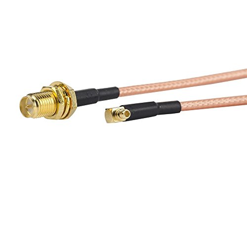 Eagles (TM) 2pcs RP-SMA Female to MMCX Male Right Angle 90 Degree Connector 6inch / 15cm / 0.5ft RF Coaxial Coax Cable Adapter Assembly