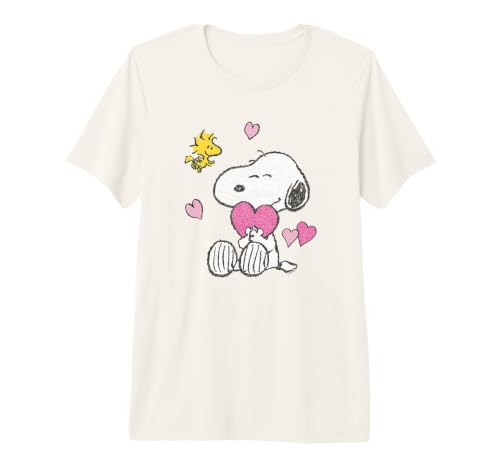 Corazones de Snoopy y Woodstock Camiseta Premium