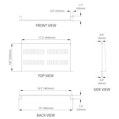 Étagère de serveur 1U ventilée évite la surchauffe en rack 48,3 cm