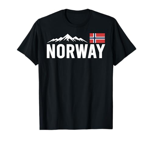 Norway Flag, Outdoor Travel, Ice Hockey Team Mountain T-Shirt