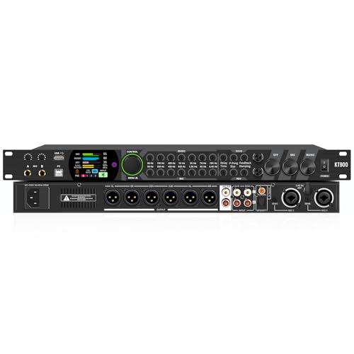 JCANOL KT900 Professional KTV Digital Pre-stage Effector Anti-howling Audio Processor Echo USB MP...