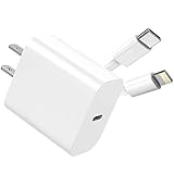 20W USB C Wall Charger with 5FT USB C to Lightning Cable MFi Certified iPhone Fast Charger, USB-C PD...