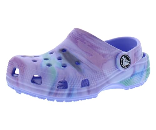 Image of Crocs Classic Swirl Dye Clog Infant /Toddler Shoes Size 10, Color: Purple /Green /Pink-Purple