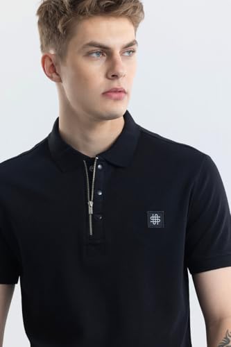 Image of SNITCH Men Polo T-Shirt | Slim Fit Design with Plain Pattern & Polo Collar | 100% Cotton Fabric for Casual Wear, College Wear & Street Style