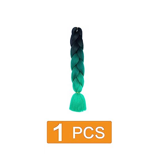 prinfantasy Ombre Braiding Hair Extensions Kanekalon Synthetic Hair for Crochet Twist 1 Black Dark Root to Green Braids Extensions Hair,GBBZ096 - Image 2