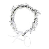 FRCOLOR 花柄カチューシャ アクセサリー かぶと ヘアラインストーン ブライダルフラワー 髪用パールボビーピン プロム ベビーカチューシャ コスチューム 花屋 ブライダル花 白い