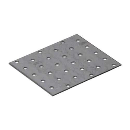 Piastre di giunzione piatte zincate perforate, 100 mm x 120 mm, staffe in metallo per legno, spessore 2 mm, acciaio PP31 (confezione da 10)