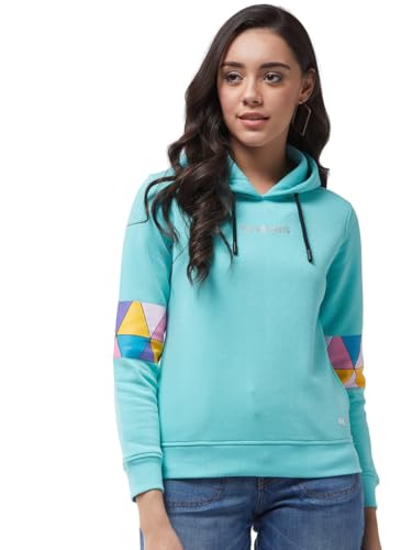 Image of Modeve Women Printed Hooded Sweatshirt for Winter