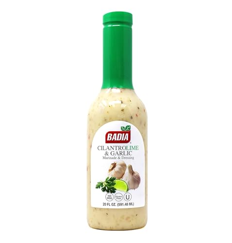 Badia Cilantro Lime & Garlic Marinade and Dressing 20 fl oz – Fresh Cilantro, Zesty Lime & Robust Garlic, Gluten Free