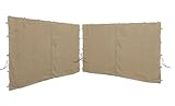 QUICK STAR 2 Seitenteile mit RV 300x195cm für Pavillons 3x3m Seitenwand Beige RAL 1001