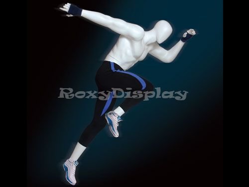 (Mz-Pb3) Egghead Male Mannequin With Well Built Body Runner Style, Sprint (Running) Pose #TOP24