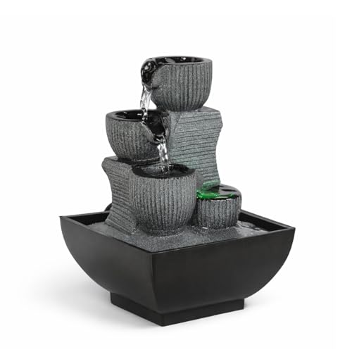 Zen'Light - Fontaine d’Intérieur Kini Cascade Zen Relaxante avec Lumière