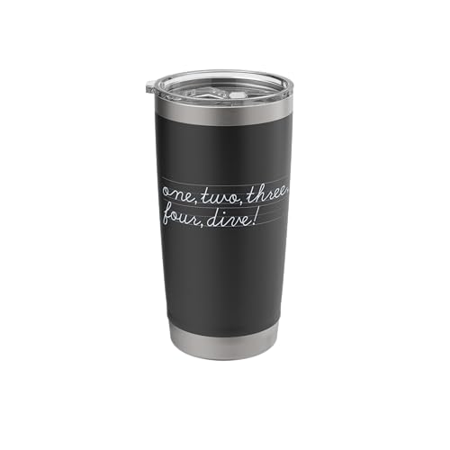 One Two Three Four Dive Funny Scuba Diving Learning Cursive Stainless Steel Insulated Tumbler