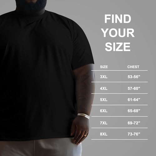 Men's 3XL-8XL Big and Tall T-Shirts Casual Stretch Short-Sleeve Tee for Men4