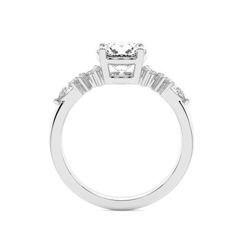FRIENDLY DIAMONDS Lab Grown Diamond Engagement Ring For Women 0.50-6 Carat IGI Certified | 14K Or 18K White, Yellow Or Rose Gold | Josephine Four Prong Side Stone Diamond Ring | FG-VS1-VS2 Quality4