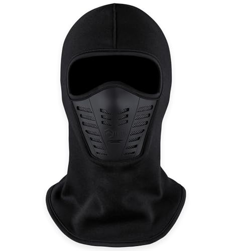 Tough Headwear Balaclava Ski Mask - Fleece Winter Face Mask - Helmet-Fit Skiing Accessories - Breathable No-Fog Balaclava - Black by Tough Headwear - Used condition - US$10.78