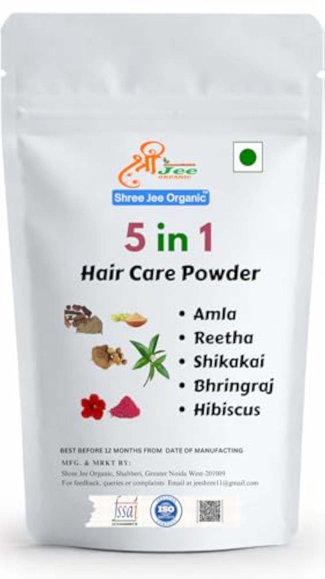 Natural 5-in-1 Herbal Hair Powder, 250 grams