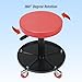 Big RED Creeper Garage/Shop Seat: Heavy Duty Rolling Pneumatic Padded Adjustable Mechanic Stool with Tool Tray Storage, Red Large