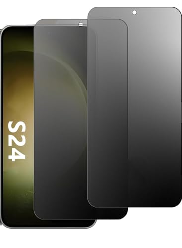 【アンチグレア＆覗き見防止】【2枚セット】Galaxy S24 / S25 ガラスフィルム 指紋認証対応 さらさら ギャラクシー S25 / S24 専用 アンチグレア ガラスフィルム 旭硝子製9H硬度 3D設計 反射防止 浮き防止 気泡レス 指紋防止 サラサラ タッチ感 全面保護 フィルム